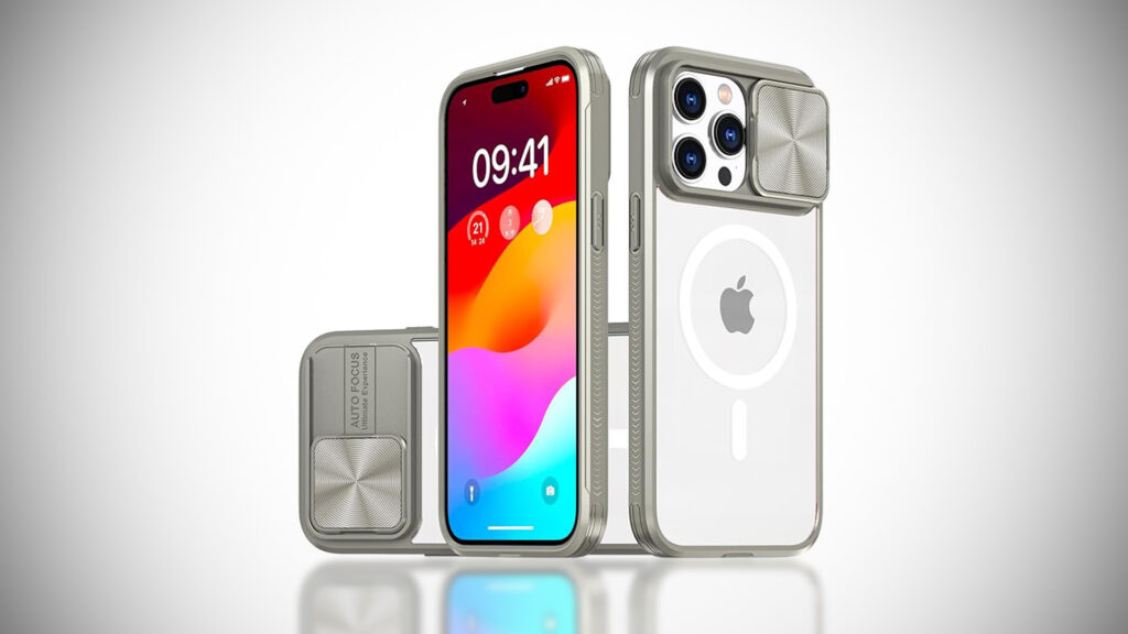 SCQRICY Magnetic Case for iPhone 15 Pro Max with Slide Camera Cover